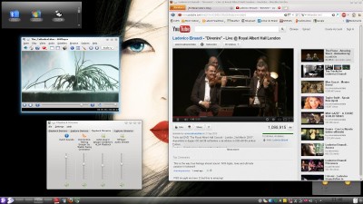 SMPlayer multimedia player, and YouTube in Firefox