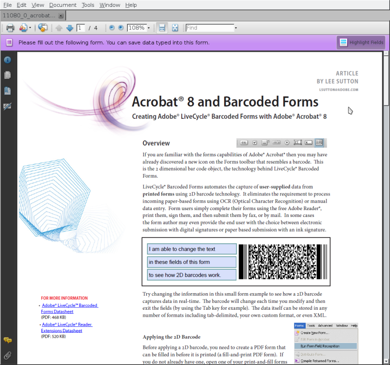 Acrobat Reader 9 Linux - acrobat8_barcodedforms.pdf