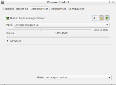PulseAudio Volume Control - Output Devices