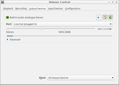 PulseAudio Volume Control - Output Devices