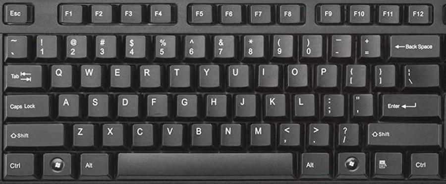 Left side of HP US keyboard