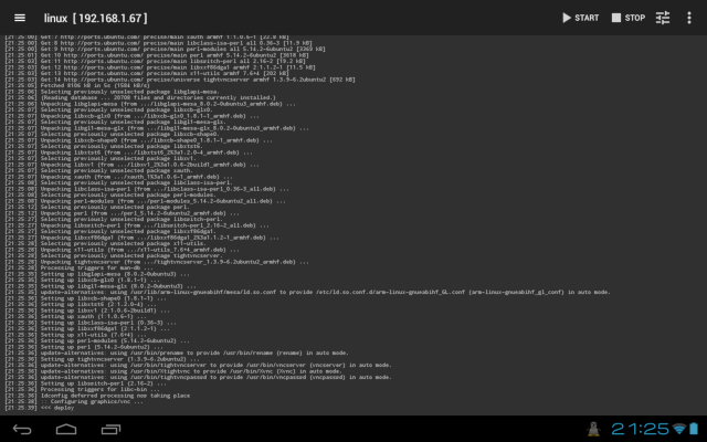 Linux Deploy running on the Motorola Xoom MZ604 tablet